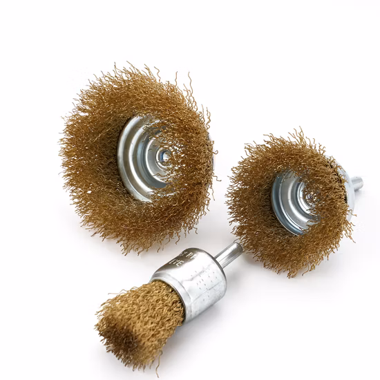 Brosse de polissage rotative à roue en fil d'acier