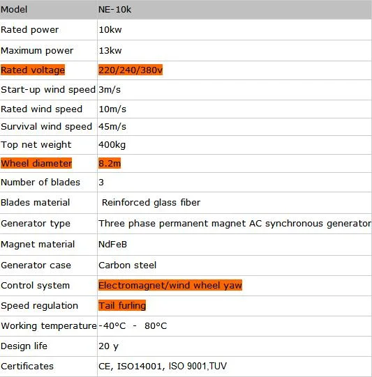 Alternative Energy 10kw Residential and Marine Wind Turbine Power Generator