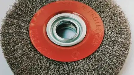 Brosse à roue circulaire en fil d'acier noir en acier